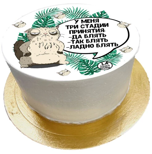 Торт смешной Стадии принятия